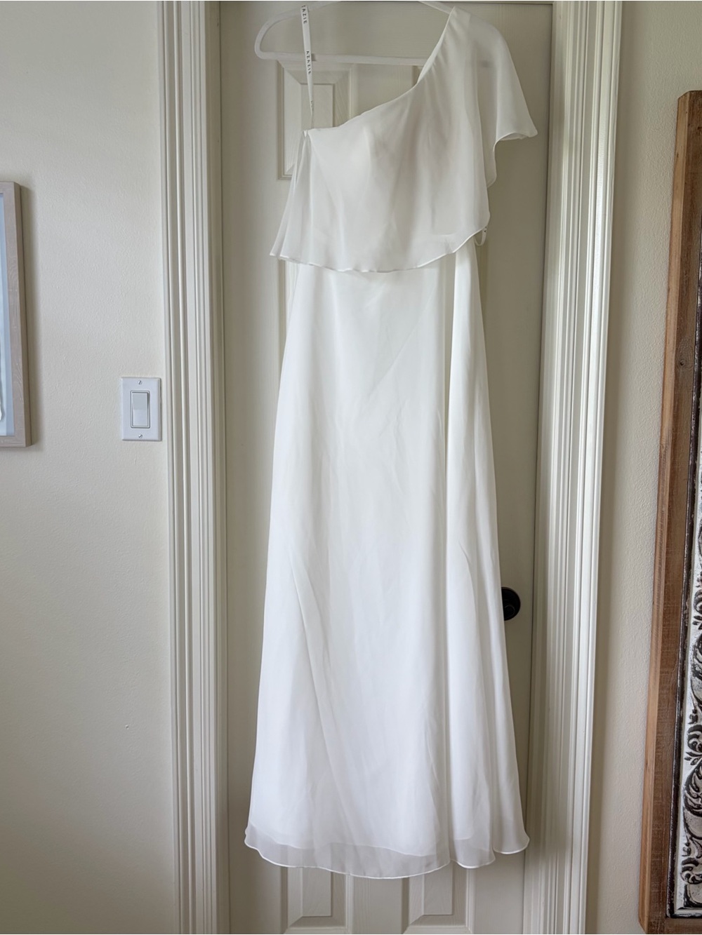 Azazie White One-Shoulder Gown